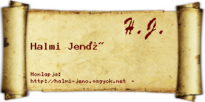 Halmi Jenő névjegykártya